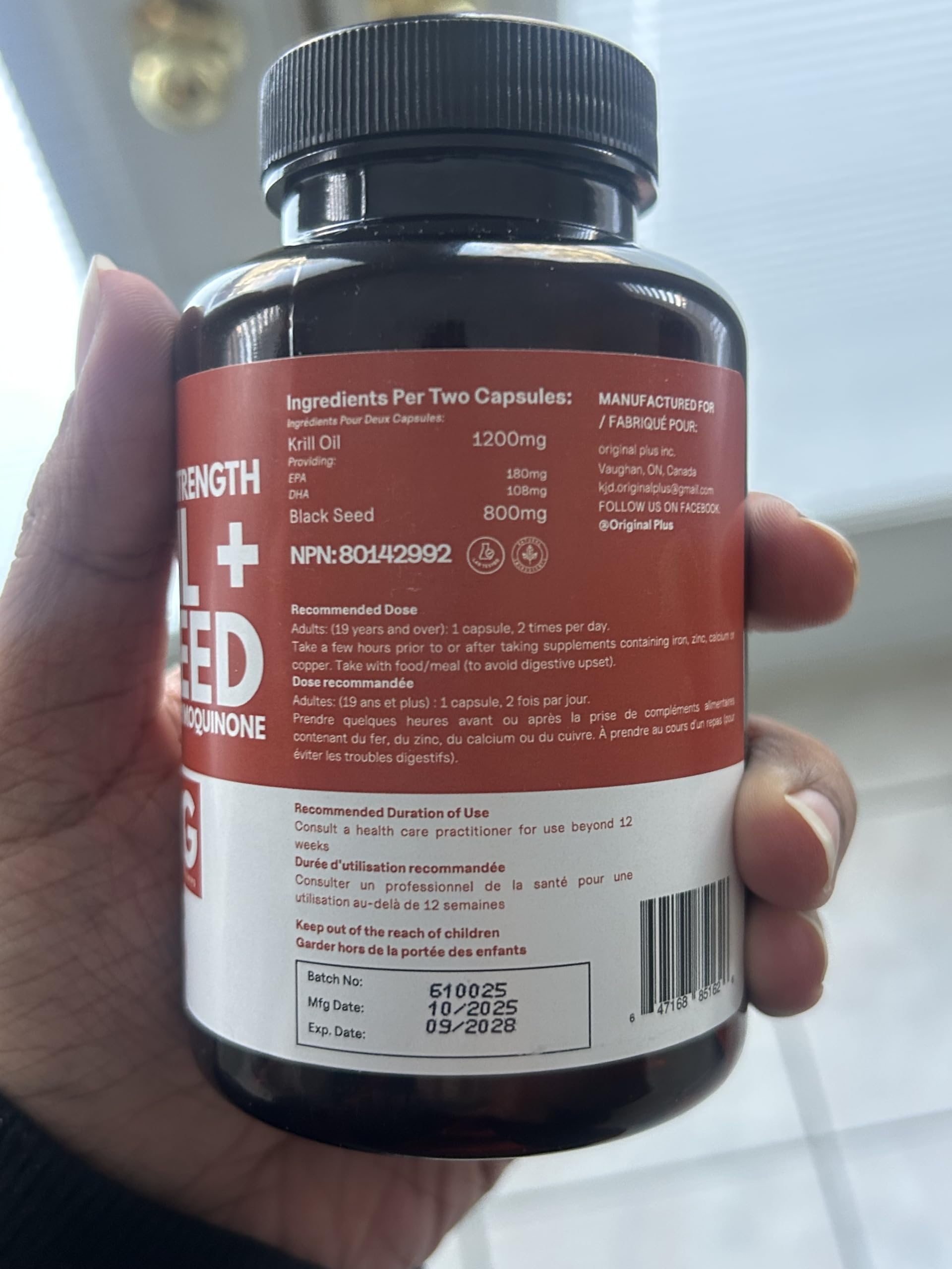 Krill Oil with Black Seed Oil | 2000 mg Daily Dosage | High-Absorption DHA & EPA Omega-3 | Pure, Premium, Extra Strength | 90 Capsules | Original Plus